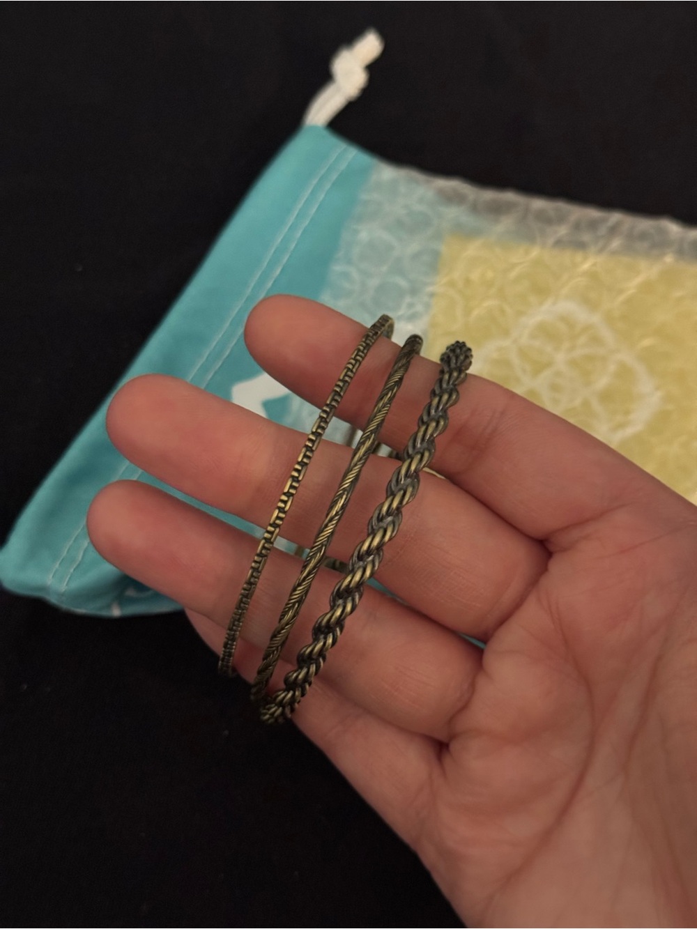 Kendra Scott Antique Brass Tone Three-Bangle Set